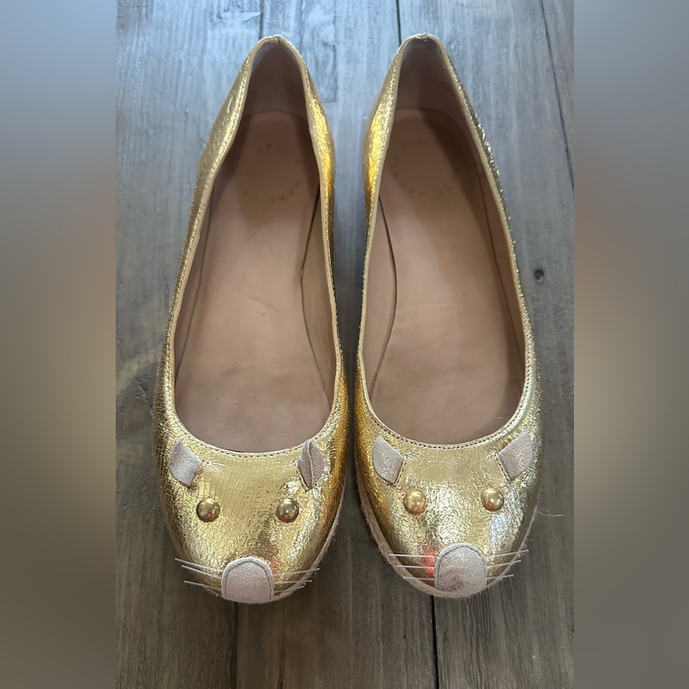 Marc Jacobs Gold Espadrilles with Circular Sole Pattern
